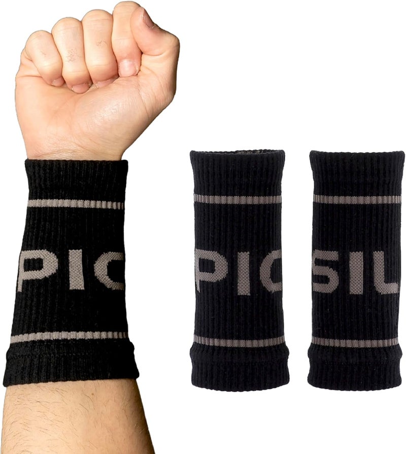 PICSIL - Cotton Sports Wristbands | Absorbent and Breathable | Ideal for Gym, Cross Training, Running and Tennis | Use with Grips | Unisex Design | - Image 1